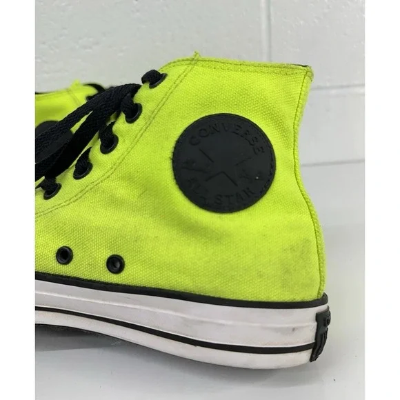 Converse High-Top Sneakers Neon Green and Black Men's Size 7 - Picture 7 of 9